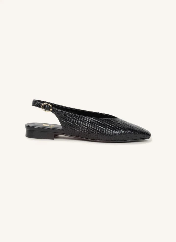 Bobbies - Anouk Knitted Leather Ballerina | Black