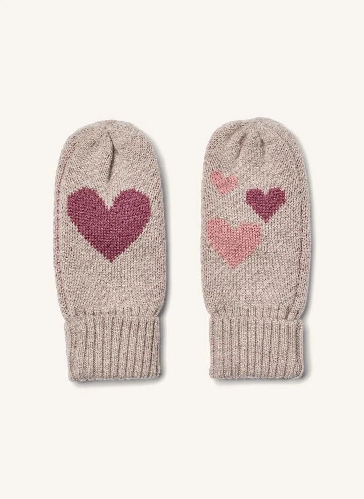 Wheat - Haansi Merino Wool Heart Gloves | Lilac