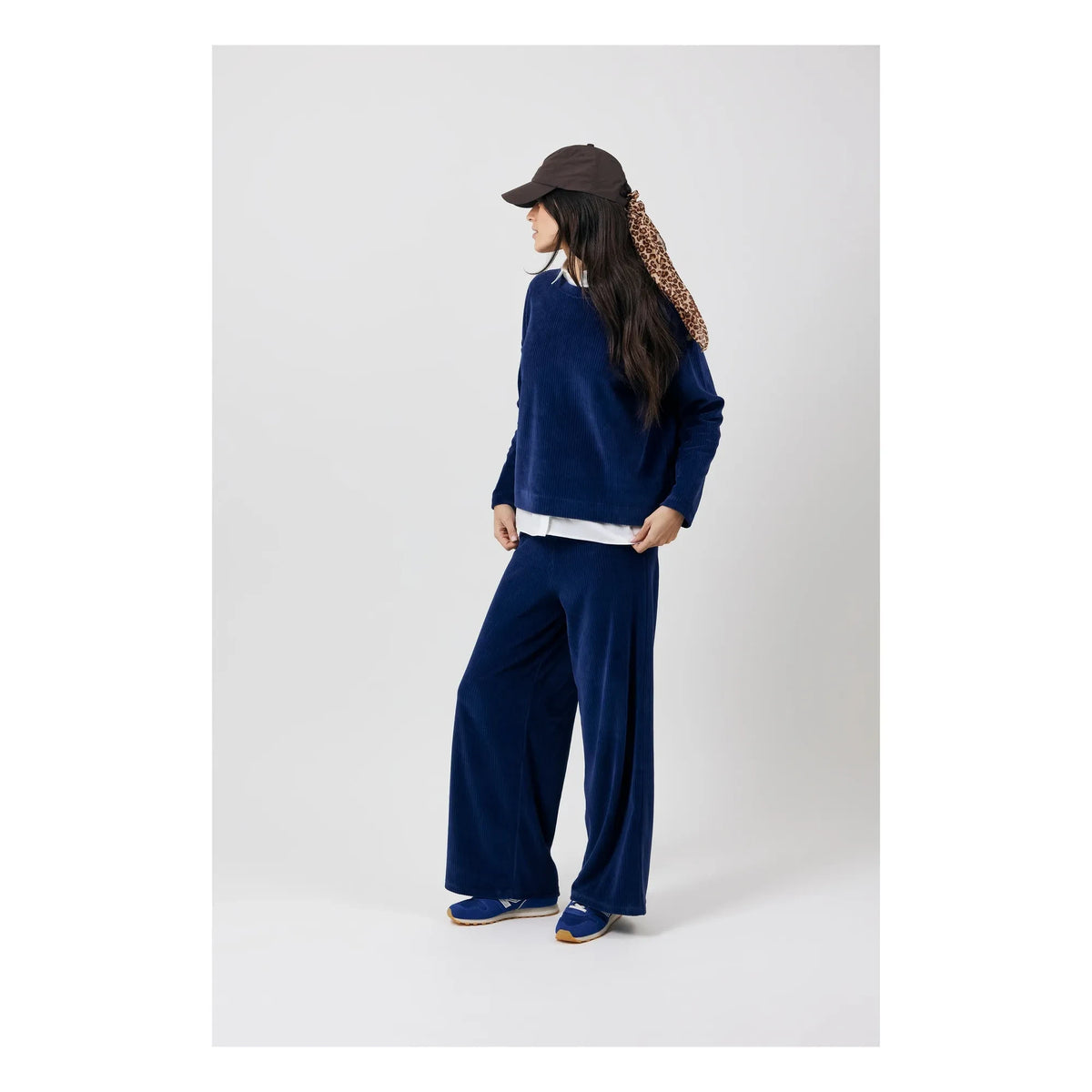 a.p - Gally Sweat Velvet Organic Cotton | Navy
