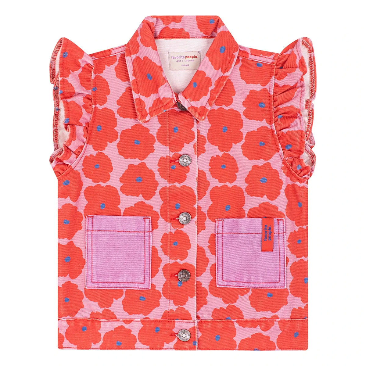 Favorite People - Napoli Floral Pattern Sleeveless Vest | Red