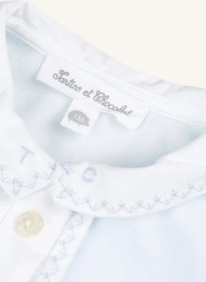 Tartine et Chocolat - Polo-Collar Pajamas | Light Blue