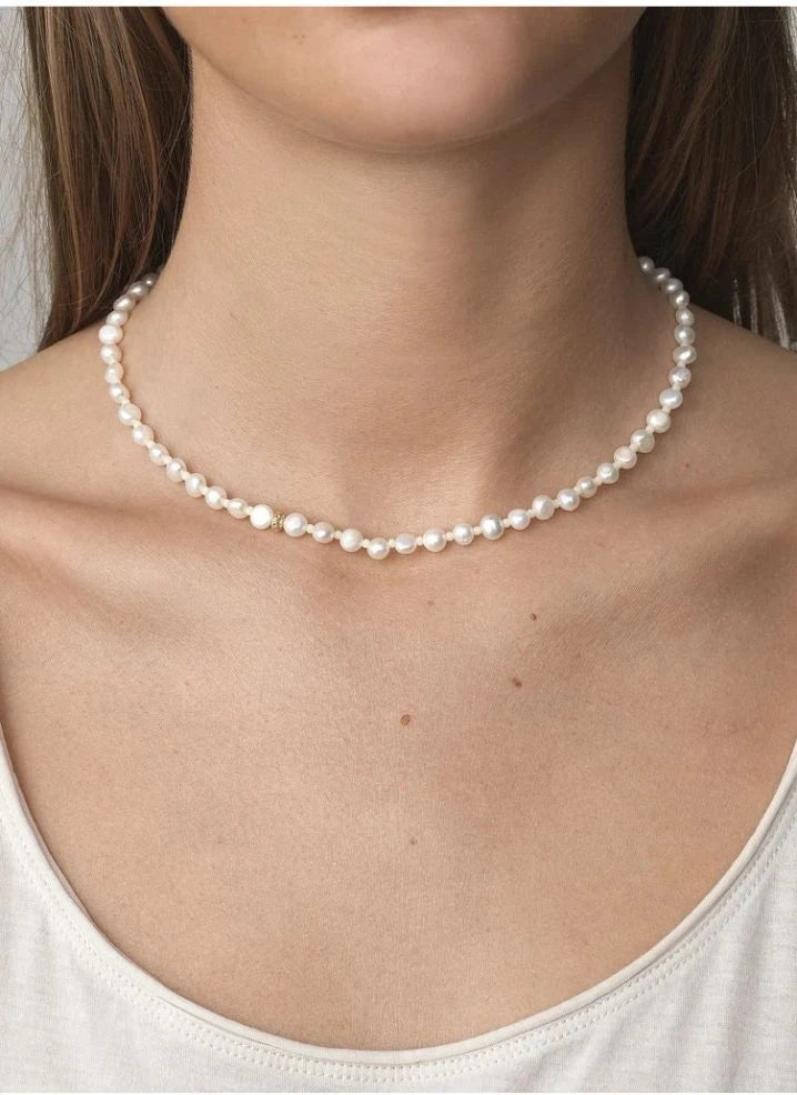 Anni Lu - Stellar Pearly Small Necklace | Gold