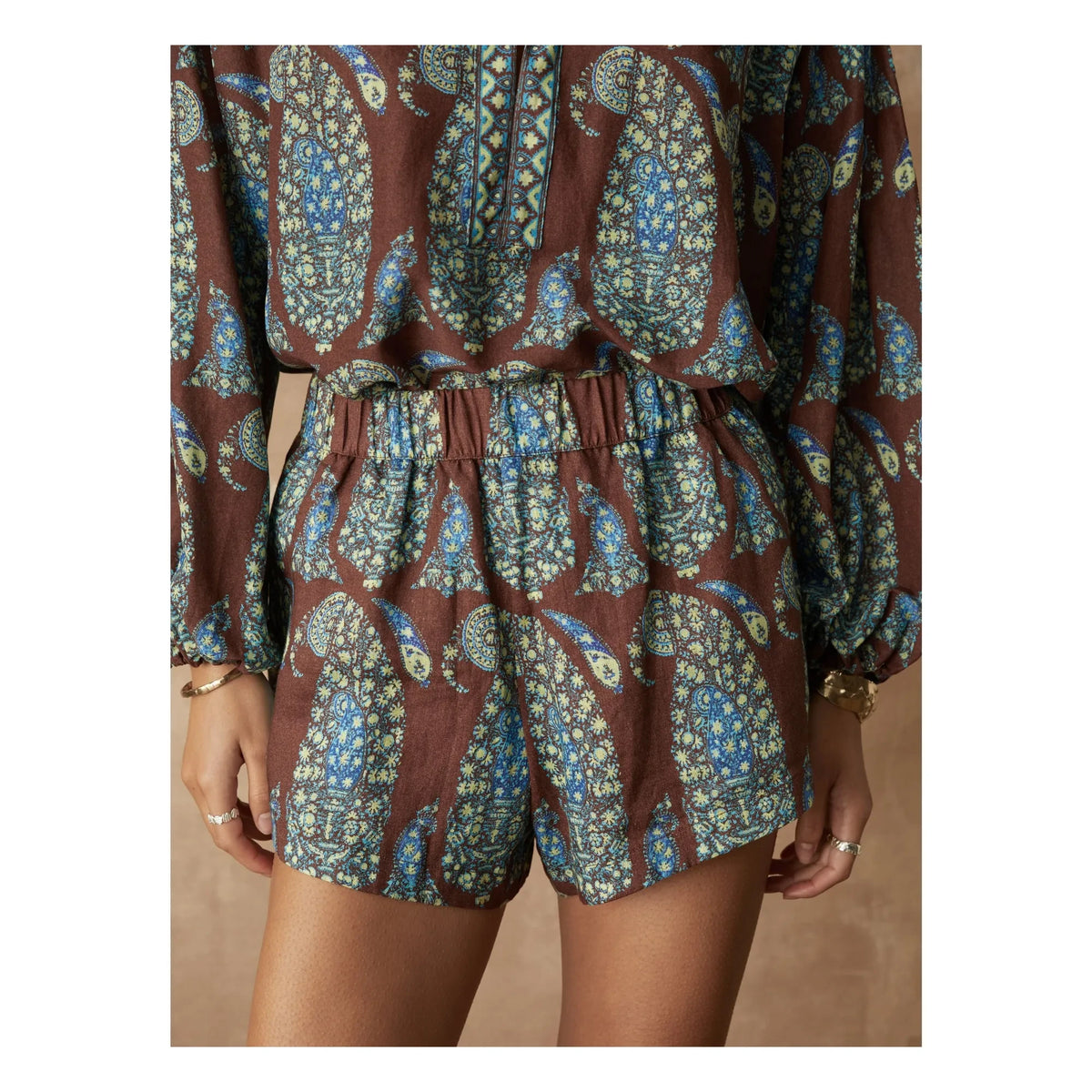 Boteh - Kaliko Linen Shorts | Chocolate