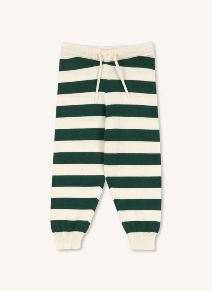 Konges Sløjd - Manis Wide Striped Organic Cotton Knit Pants | Ecru