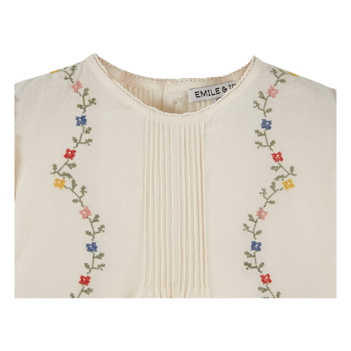 Emile et Ida - Cross-Stitched Blouse | Ecru