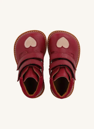 Angulus - Contrast Heart Boots | Raspberry Red
