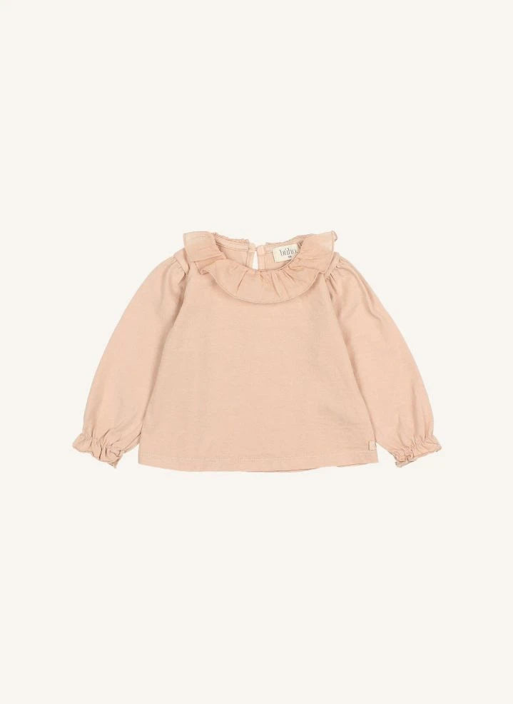 Búho - Organic cotton ruffled T-shirt | Pink