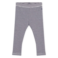 Petit Bateau - Striped Organic Cotton Leggings | Navy