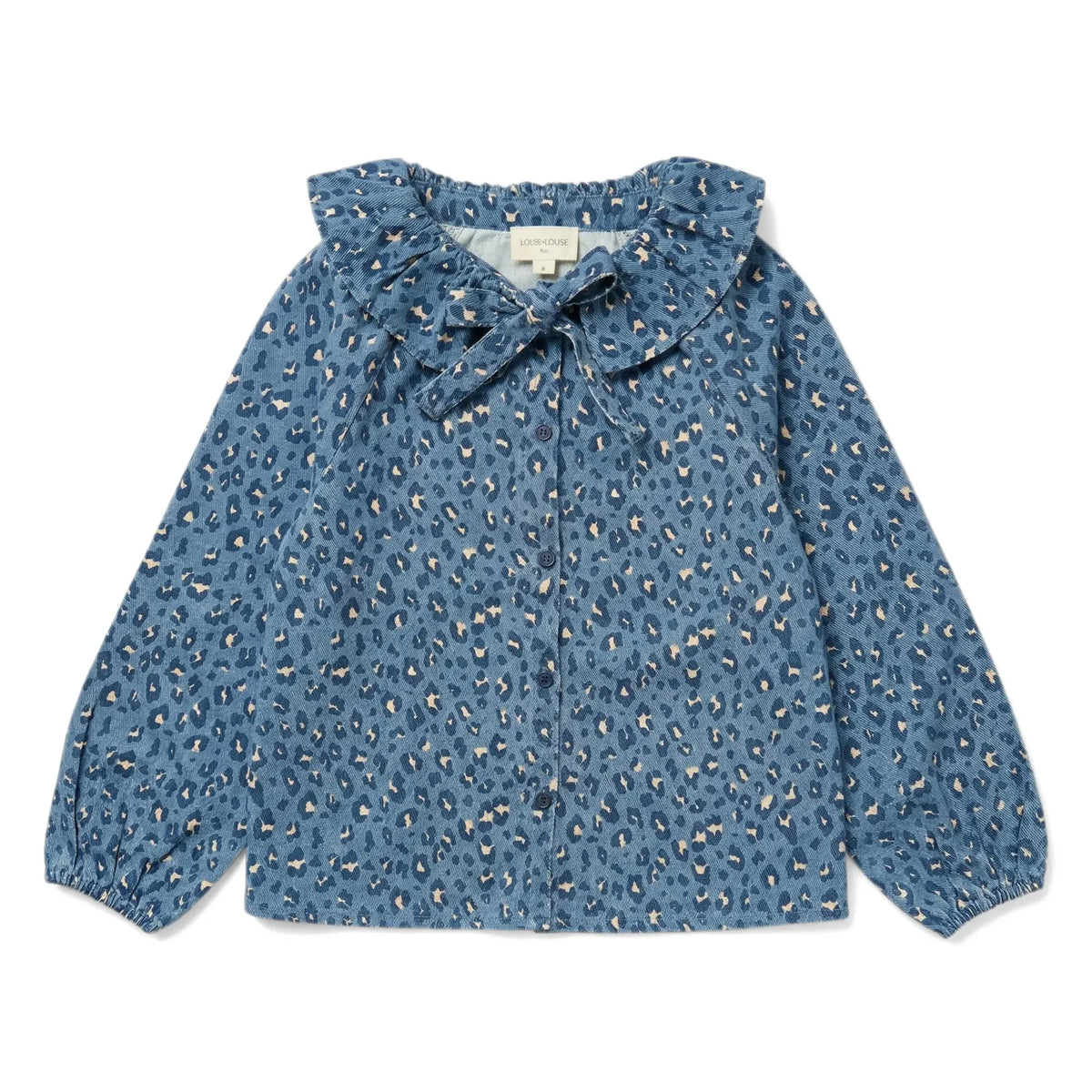Louis Louise - Angele Leopard Denim Blouse | Blue