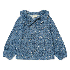 Louis Louise - Angele Leopard Denim Blouse | Blue