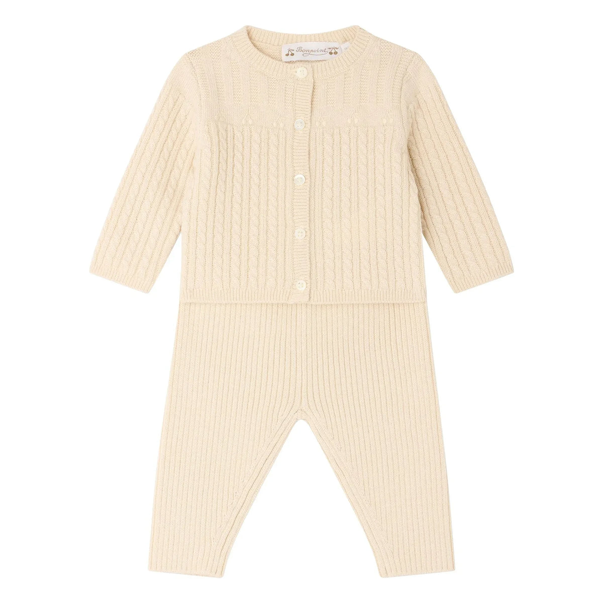 Bonpoint - Lavina Wool Cardigan and Trousers Set | Cream