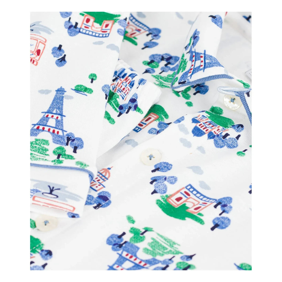 Petit Bateau - Paris Organic Cotton Pajama Shirt | White