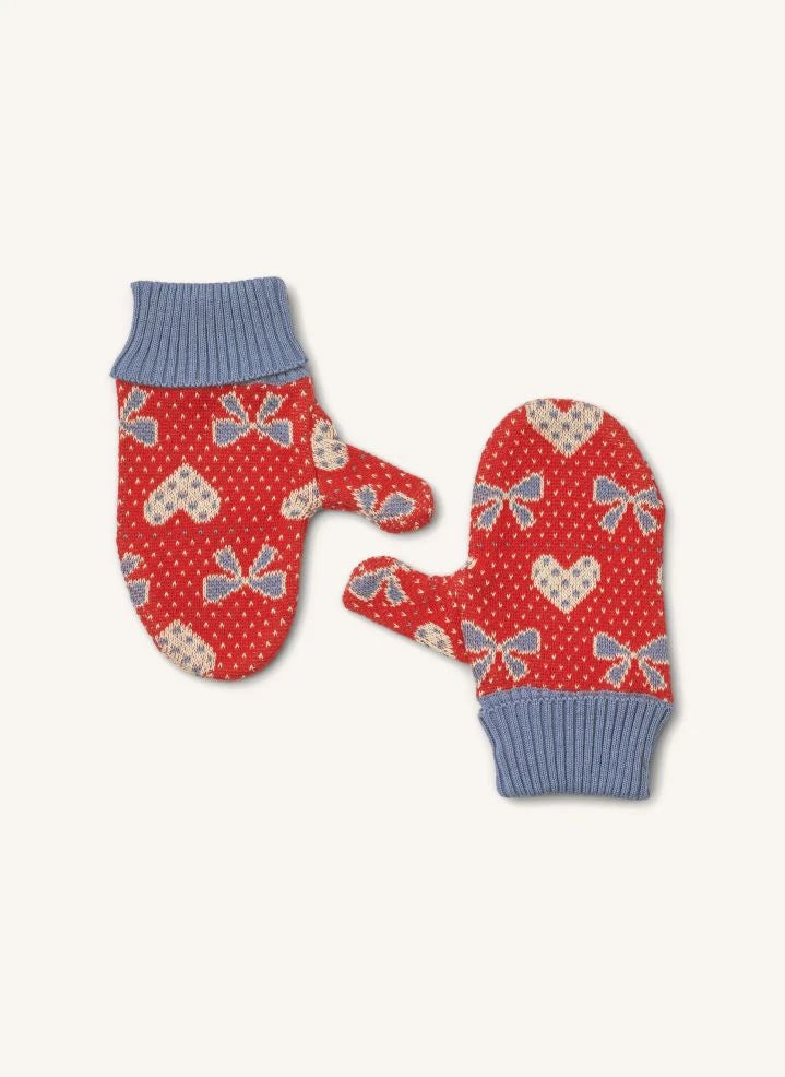 Flöss - Josie Hearts Merino Wool Gloves | Red