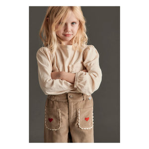 Mipounet - Pocket Detailed Lucia Organic Cotton T-Shirt | Ecru