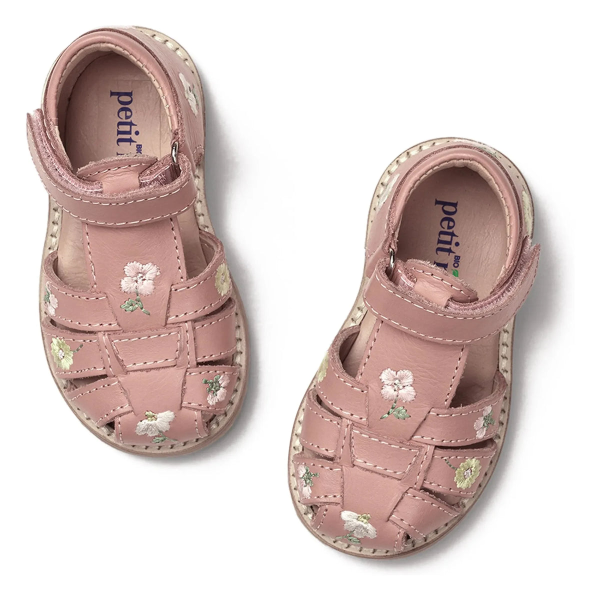 Petit Nord - Floral Embroidered Sandals - Uniqua Collection | Powder pink