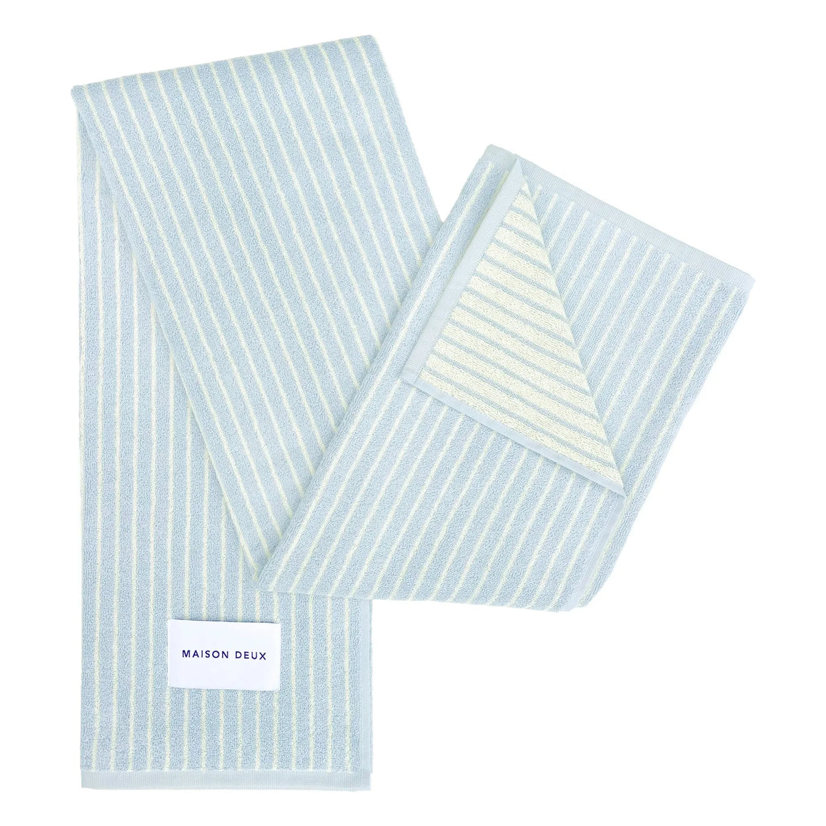 Maison Deux - Striped bath towel | Blue