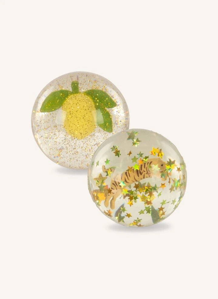 Konges Sløjd - Lemon/Tiger Bouncing Balls - Set of 2 | Yellow