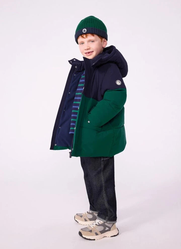 Petit Bateau - Color-block puffer jacket | Green