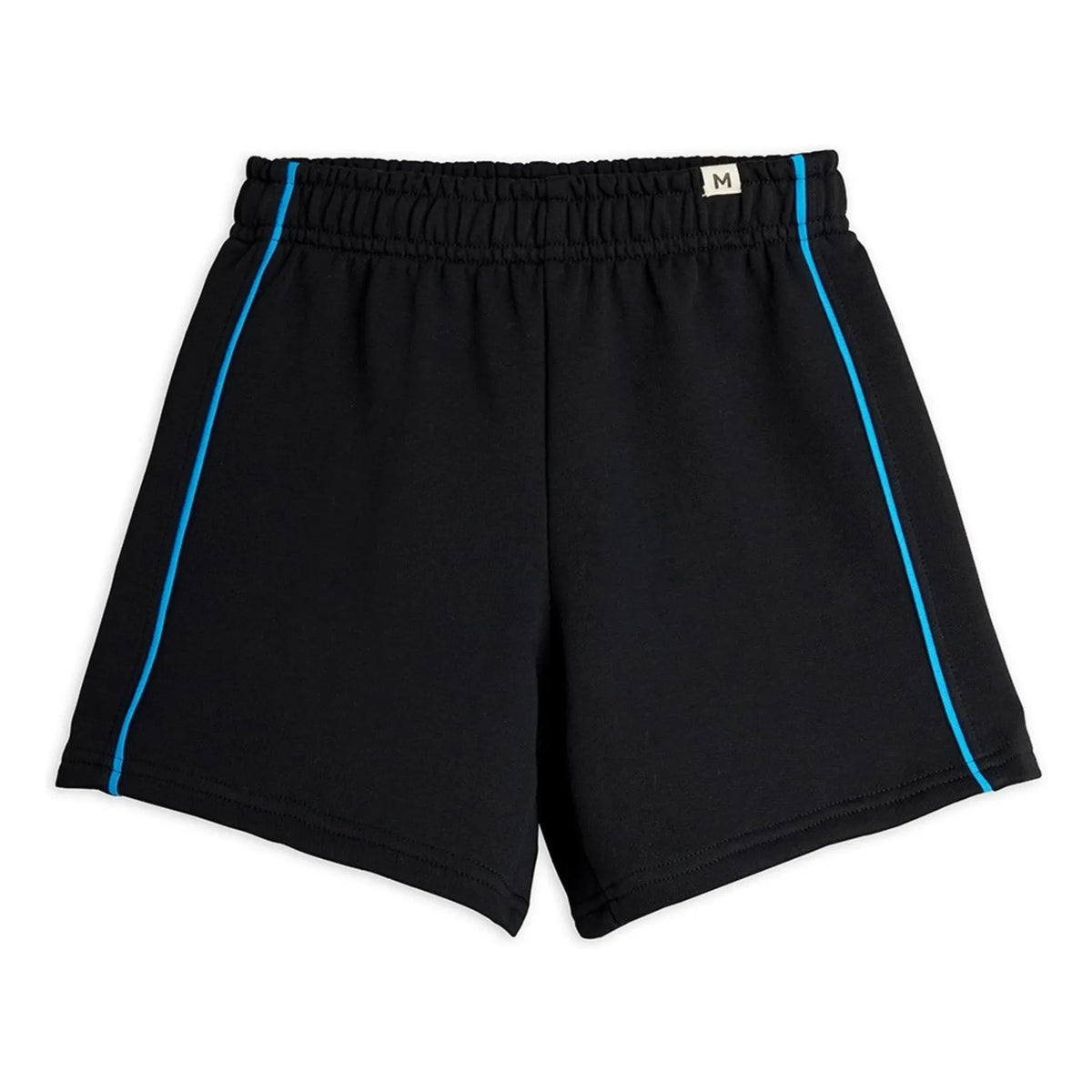 Mini Rodini - Organic Cotton Contrast Piping Sweat Shorts | Black