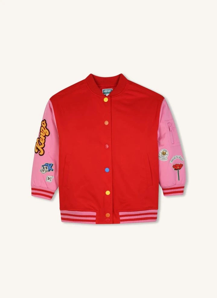 Kenzo - Bomber with Embroidered Kenzo Flower Patch | Red