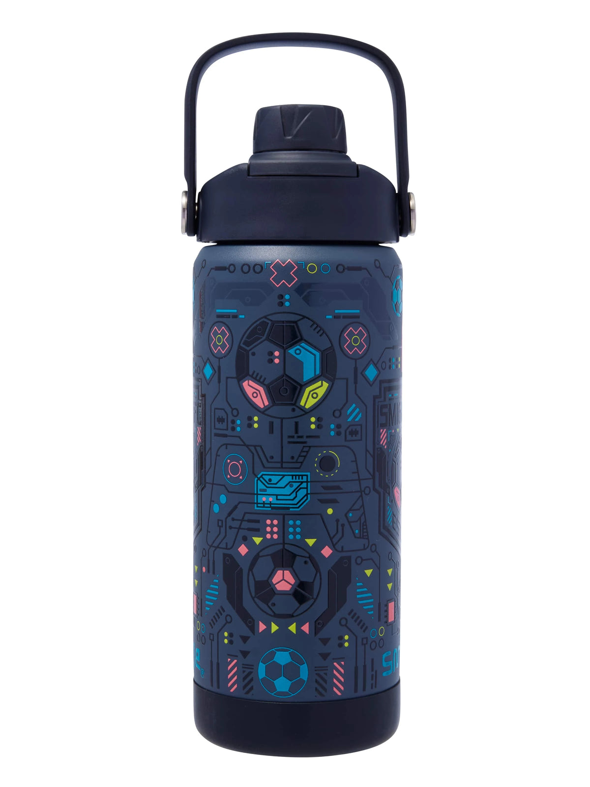 Smiggle - Power Play 550ML Hidden Straw Stainless Steel Bottle