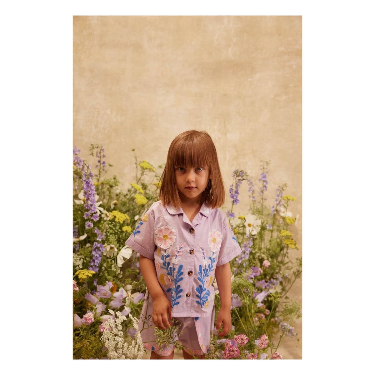Louise Misha - Asya Organic Cotton Embroidered Shorts | Mauve