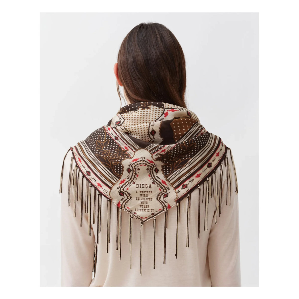 Diega - Fareo Silk Scarf | Cream