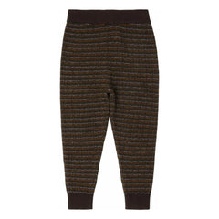 FUB - Striped Merino Wool Trousers | Brown
