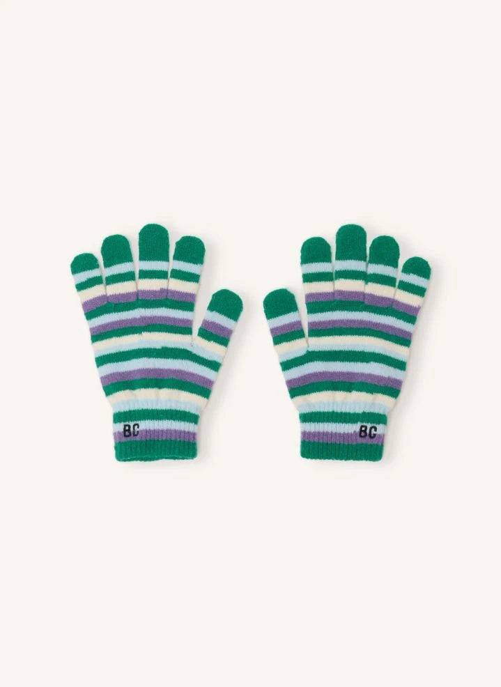 Bobo Choses - Striped Gloves | Light Blue