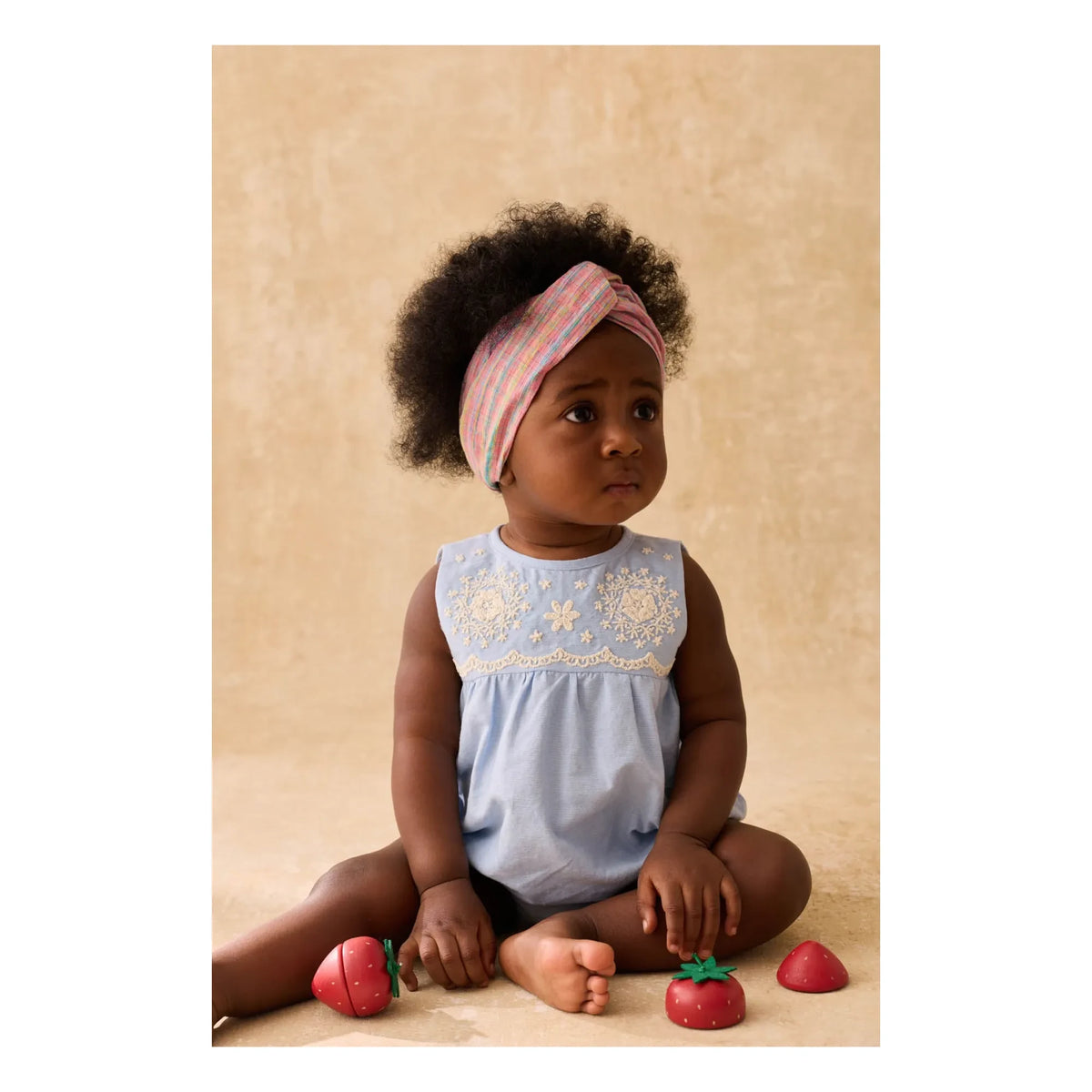 Louise Misha - Nushan Organic Cotton Romper | Blue
