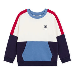 Petit Bateau - Color-block organic cotton sweatshirt | Blue