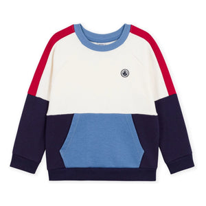 Petit Bateau - Color-block organic cotton sweatshirt | Blue