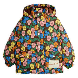 Mini Rodini - Floral Print Recycled-Fiber Puffer Jacket | Black