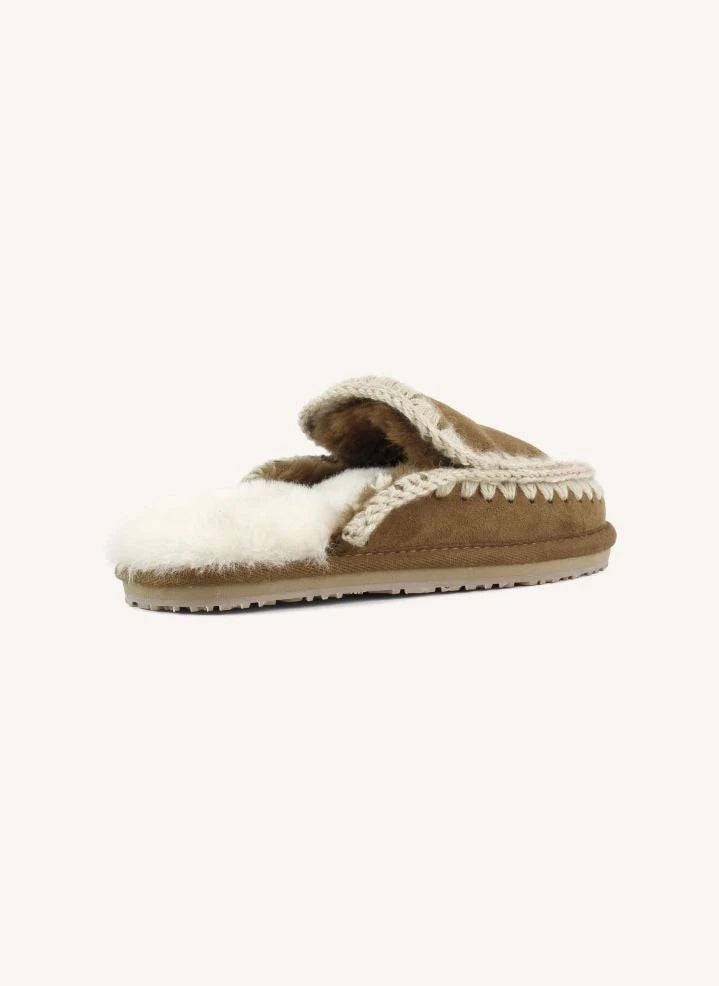 Mou - Eskimo Stitch Slippers | Cognac