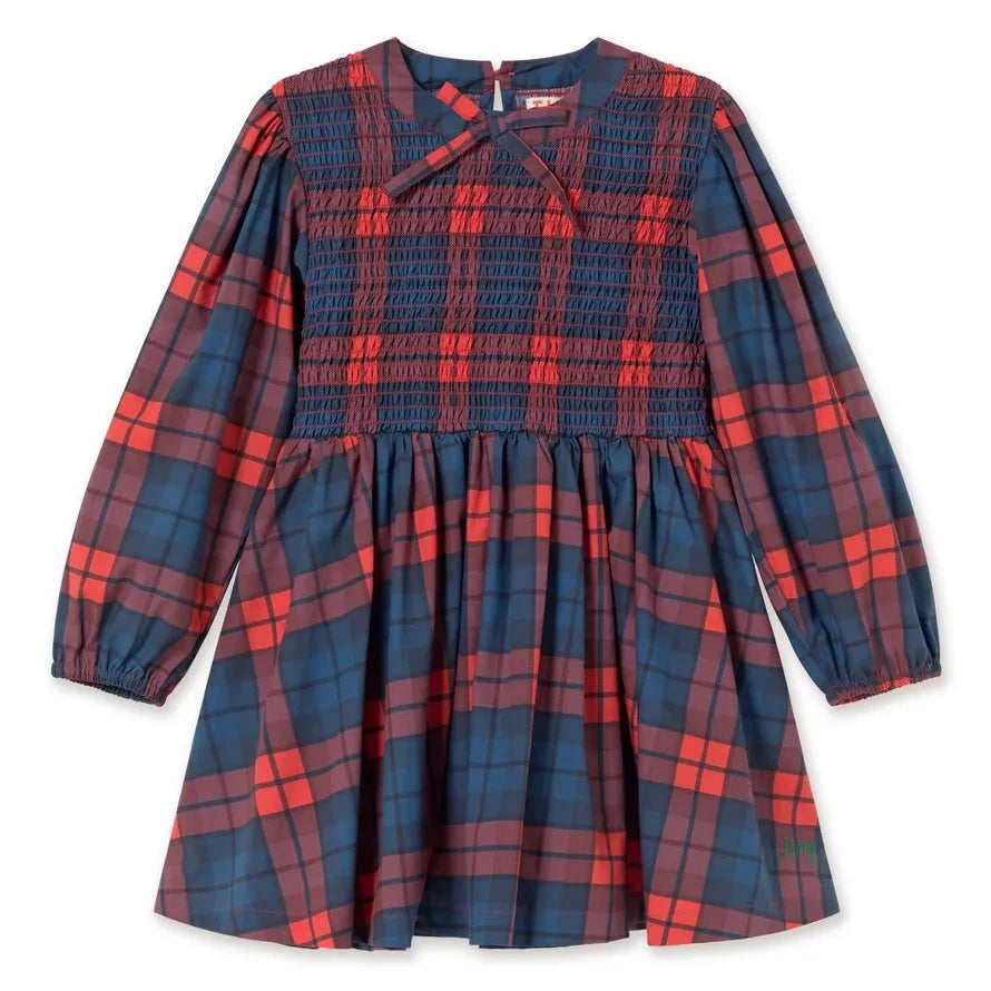Tinycottons - Checked Gathered Dress | Blue