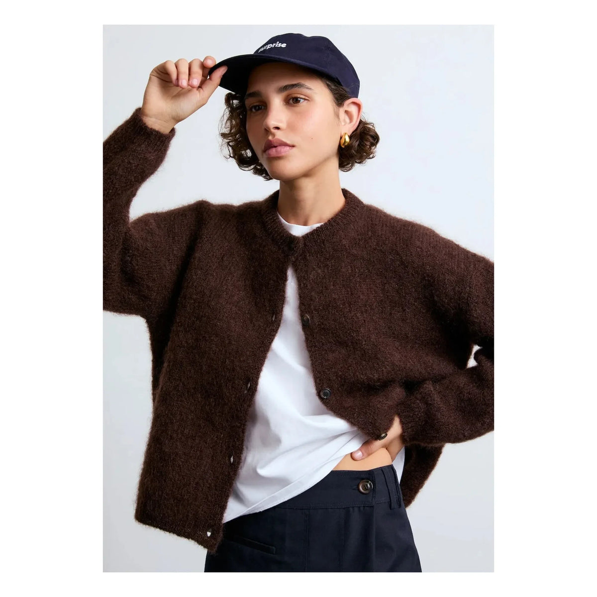 Surprise Paris - Olivia Super Kid Mohair Cardigan | Chocolate