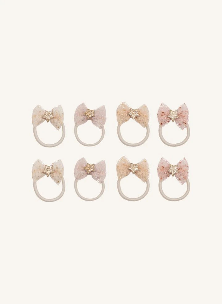 Mimi & Lula - 8-piece Mini Hair Clip Set Bow Tulle | Pale Pink
