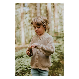 Yuki - Organic Cotton Raglan Cardigan | Beige