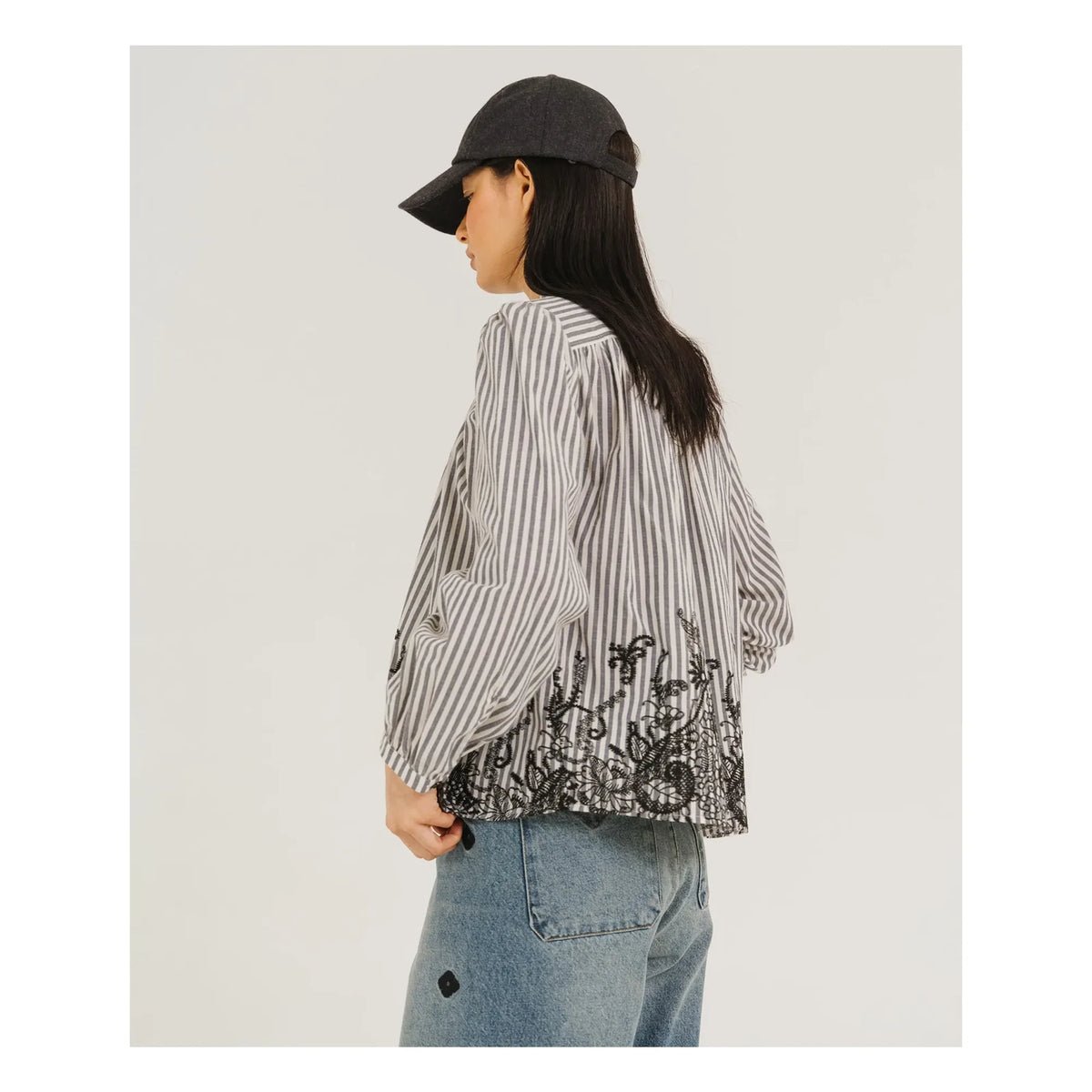Tinsels - Bali Indie Striped Blouse | Black