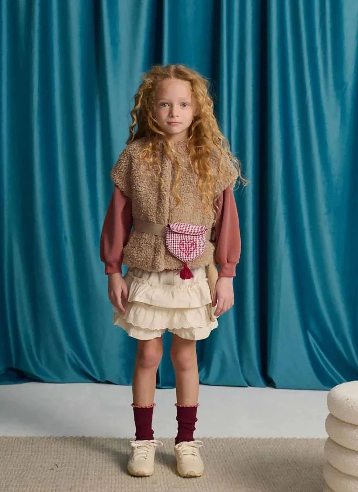 Gingersnaps - Jeanette Sleeveless Sherpa Jacket | Brown