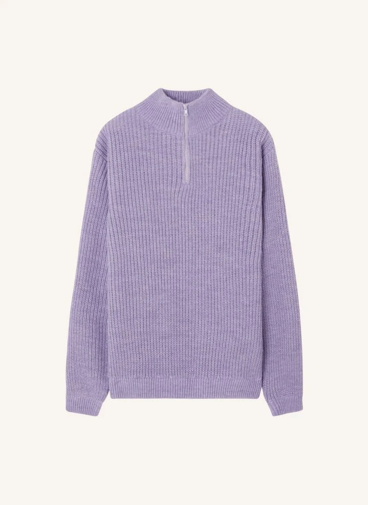 American Vintage - Crashway Wool and Alpaca Zip Sweater | Lilac