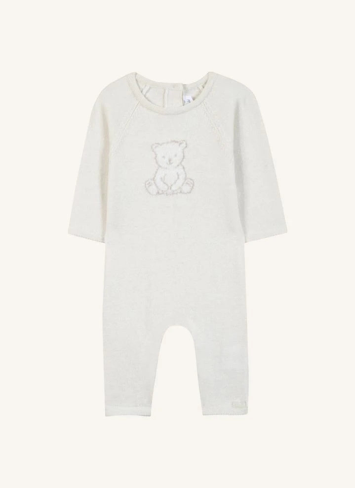 Tartine et Chocolat - Bear Knit Romper | Ecru
