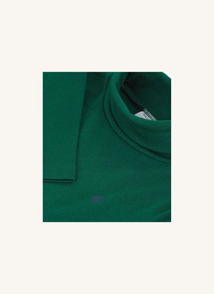 Petit Bateau - Organic cotton logo turtleneck | Forest Green