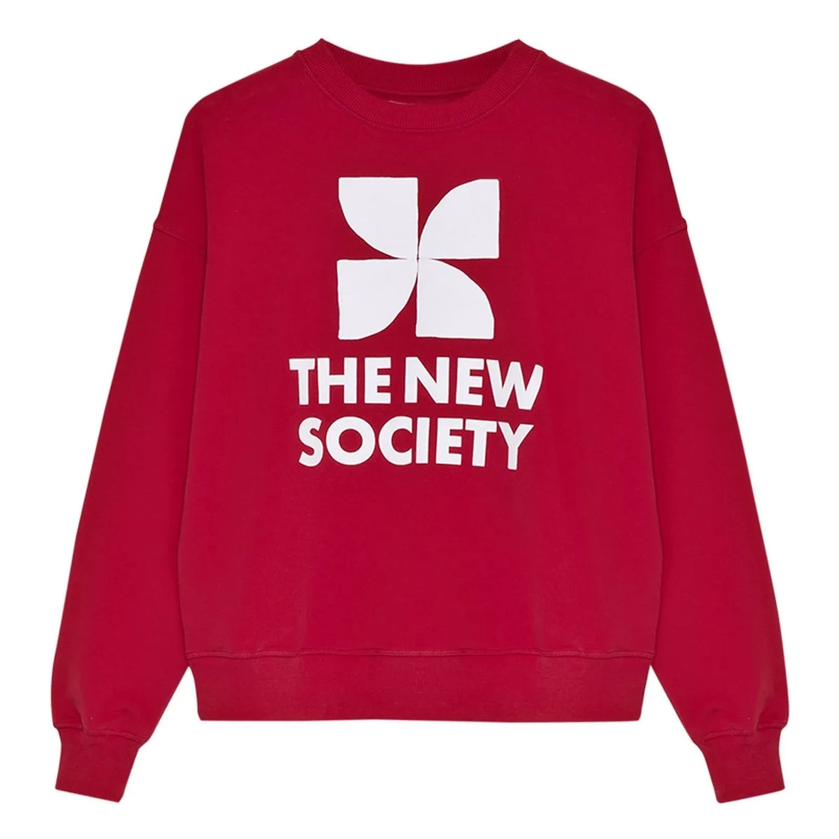 the new society - TNS Logo Cotton Sweatshirt | Red