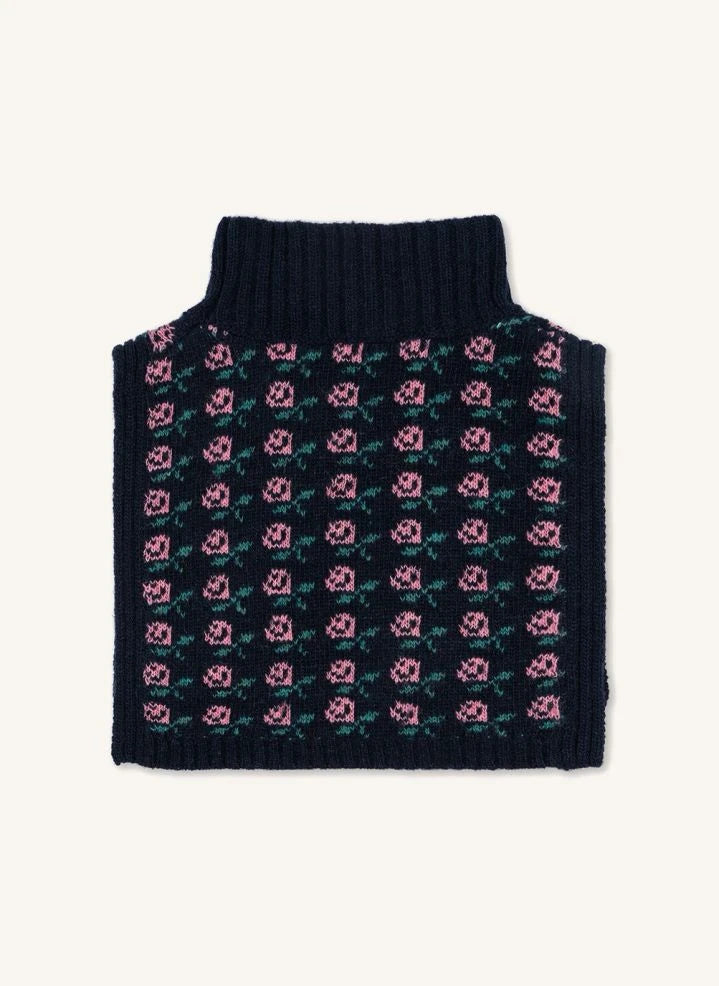 Konges Sløjd - Belou Roses Wool Neck Warmer | Night Blue