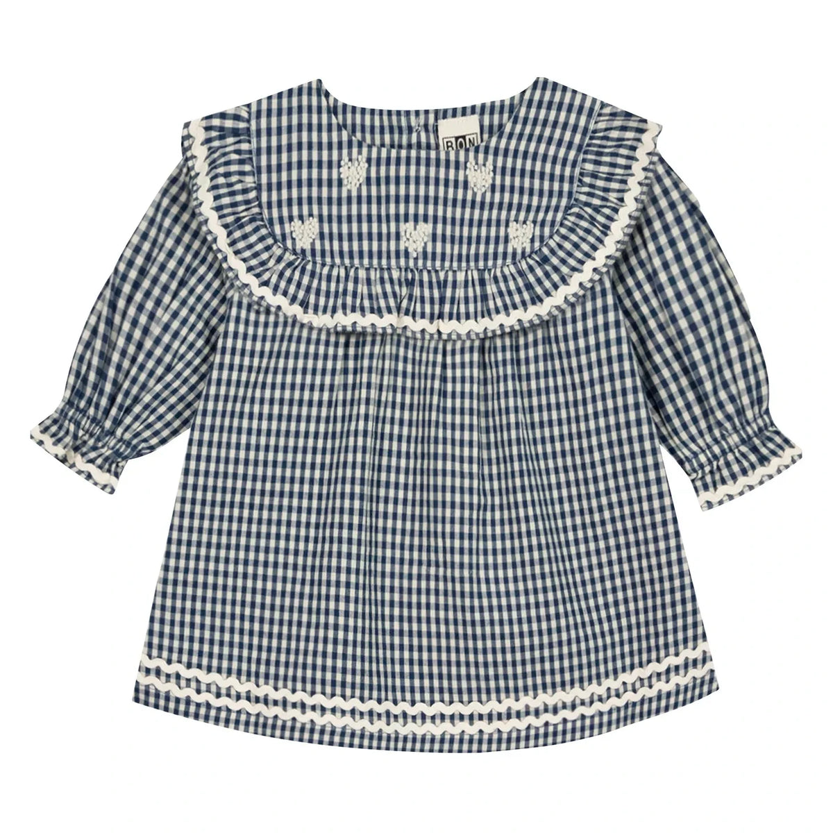 Bonton - Maggie Gingham Ruffled Dress | Blue
