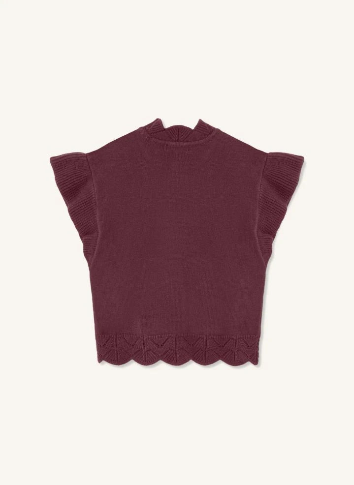 Fliink - Alilly Sleeveless Sweater | Burgundy