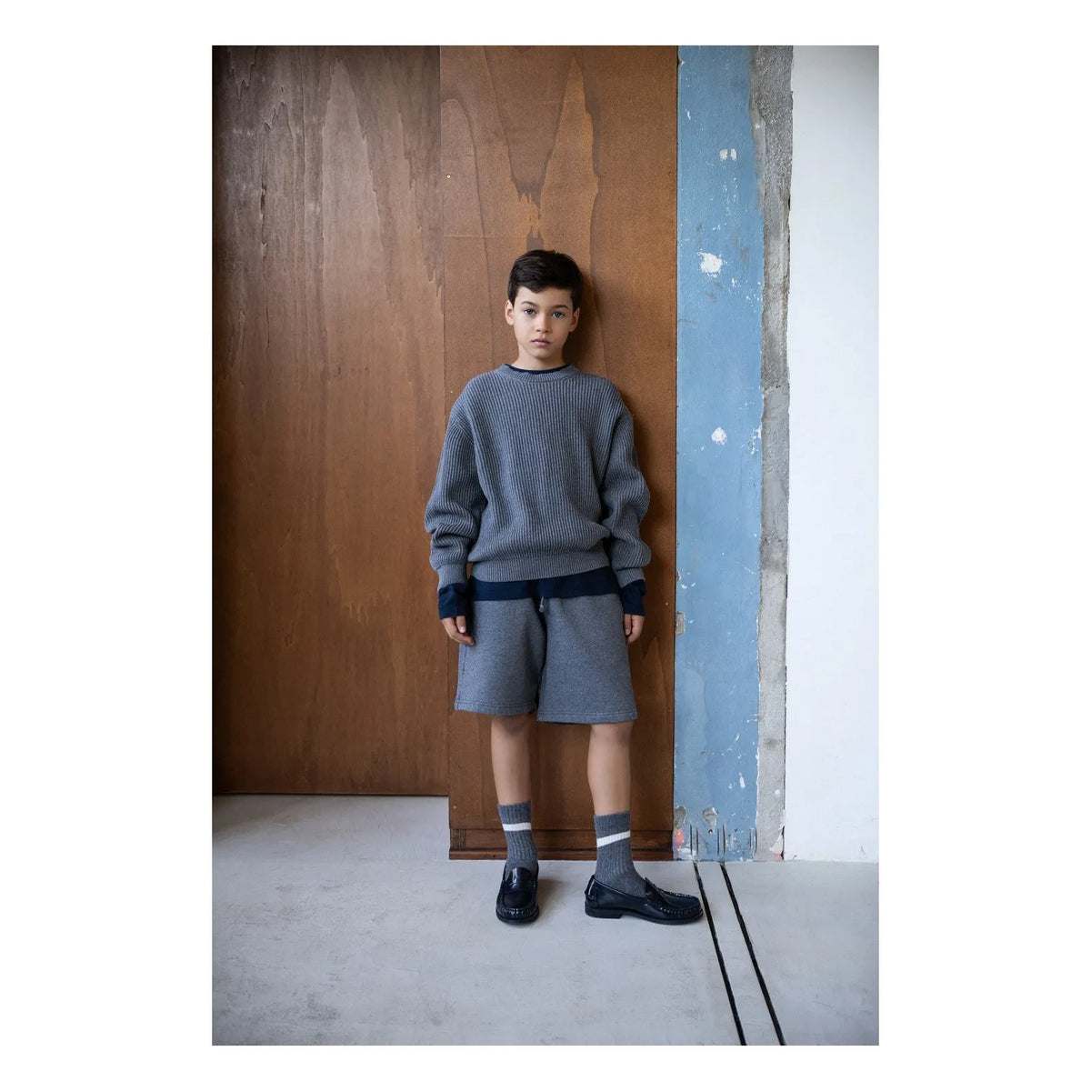 Smallable Kid - Organic Cotton Harrington Sweater | Gray Melange