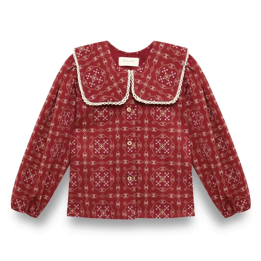 birinit - Ribera organic cotton blouse | Burgundy