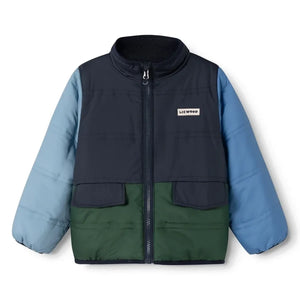 Liewood - Franka Reversible Sherpa Style Jacket Made from Recycled Fibers | Navy